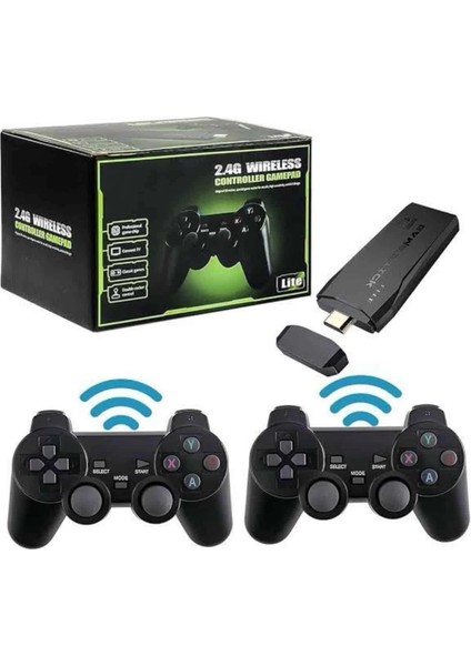 2 Kollu Kablosuz 2.4g Retro Oyunlar 4K Game Stick 3500 Oyun Atari