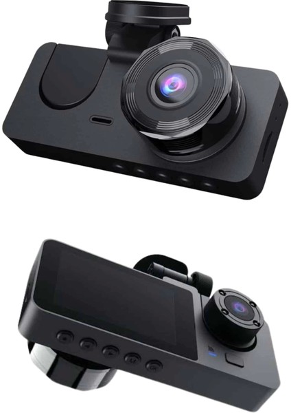 Yol Kayıt Araç Kamerası Hd Dvr 3 Kameralı 2.0in Ekranlı Ön Iç Arka