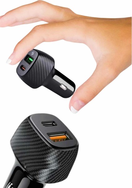 Type-C Girişli Araba Çakmaklık Şarj Cihazı 38W Oto Çakmaklık