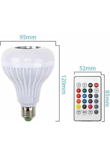 Bluetooth Hoparlör Akıllı Rgb LED Işık Renk Değiştirme Ses Bombası Ampül Görünümlü