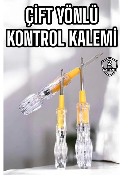Çift Taraflı Elektrik Kontrol Kalemi Şeffaf Tornavida