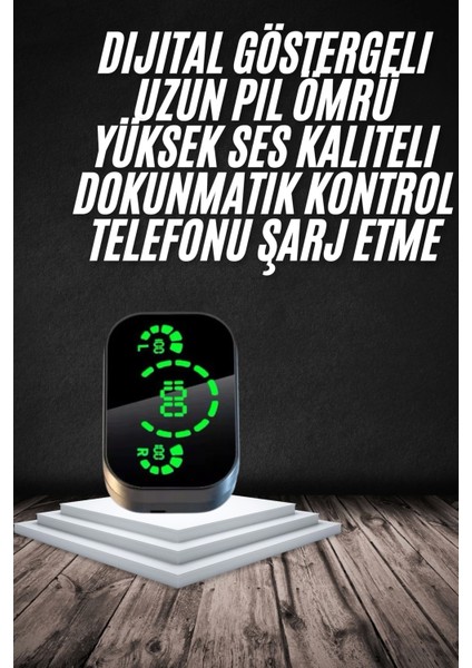 Yeni Nesil Bluetooth Kulaklık Çağrı Cevaplayabilen Dijital Göstergeli Powerbankli