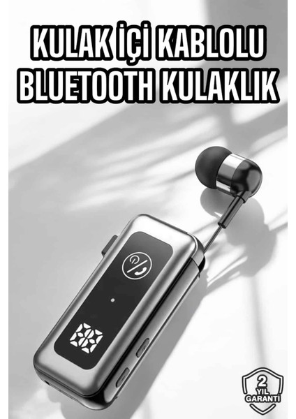 Makaralı Bluetooth Kulaklık Kulak Içi Dijital Göstergeli Yüksek Ses
