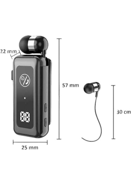 Makaralı Bluetooth Kulaklık Kulak Içi Dijital Göstergeli Yüksek Ses