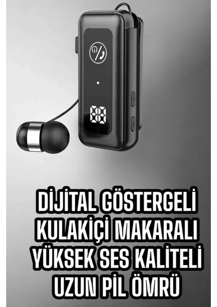 Makaralı Bluetooth Kulaklık Kulak Içi Dijital Göstergeli Yüksek Ses