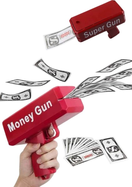 Para Dolar Atma Makinası Super Money Gun Para Saçma Fırlatma Tabancası