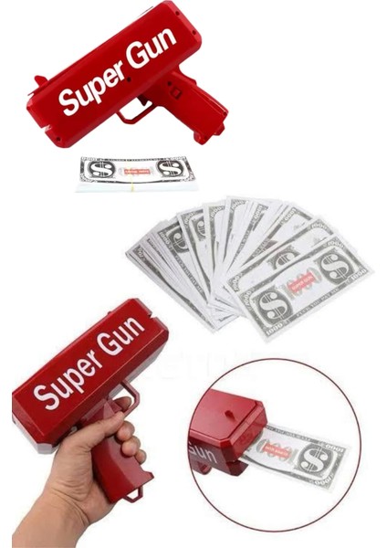 Para Dolar Atma Makinası Super Money Gun Para Saçma Fırlatma Tabancası