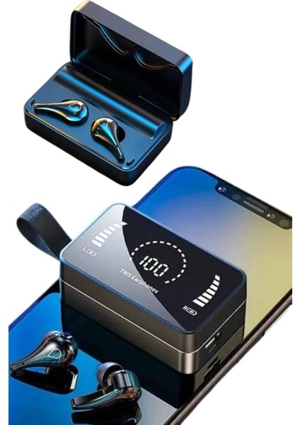 Tws Bluetooth Kulaklık Kablosuz Uzun Pil Ömrü Dijital Göstergeli Powerbank