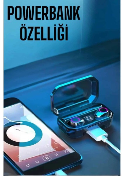 Dijital Göstergeli Bluetooth Bağlantılı Kulaklık Dokunmatik Kontrol