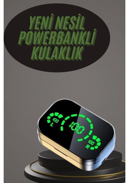 Kablosuz Bluetooth Kulaklık Çift Telefon Destekli Powerbankli Dijital Göstergeli
