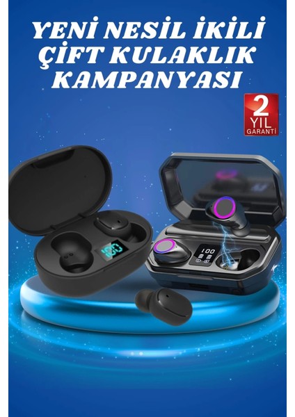 Çift Kulaklık Kampanyası Dokunmatik Kontrol Kulak Içi Yüksek Ses Mikrofonlu