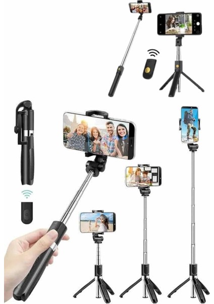 Cep Telefonu Tripod Standı Manyetik Selfie Sopa Bluetooth Uzaktan Kumandalı