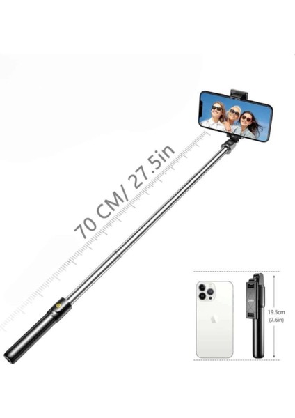 Cep Telefonu Tripod Standı Manyetik Selfie Sopa Bluetooth Uzaktan Kumandalı