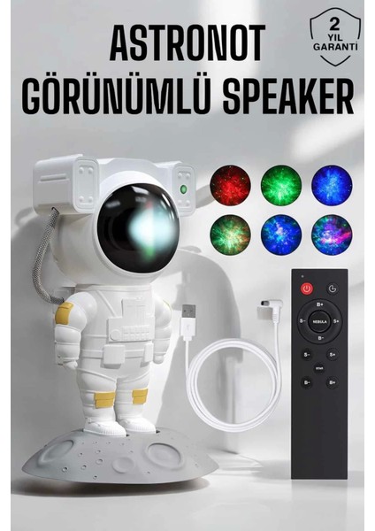 Astronot Görünümlü Projeksiyon Speaker Taşınabilir