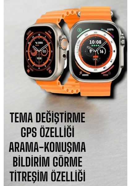 Suya ve Toza Dayanıklı 45 mm Akıllı Saat Bildirim ve Cevapsız Çağrı Görüntüleme