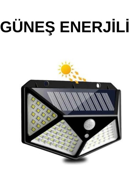 Bahçe Lambası Bahçe Aydınlatma Sensörlü Suya Dayanıklı 100 LED