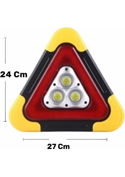Işıklı Üçgen Reflektör LED Projektör Acil Durum Feneri Flaşör 500 Lümen