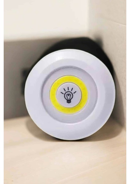 Spot Lamba LED Işık 3'lü Uzaktan Kumandalı Pilli Yapışkanlı Kablosuz