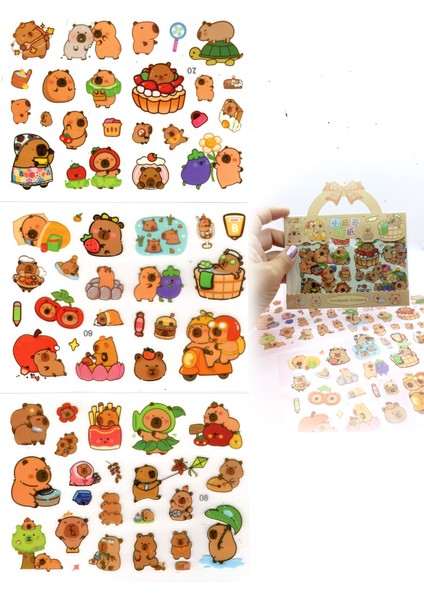 Capybara Sticker Şeffaf Stiker Kapibara Çanta Şeklinde Çıkartma- Komik
