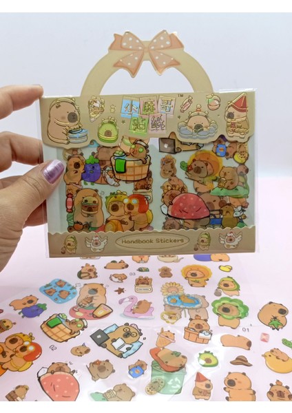 Capybara Sticker Şeffaf Stiker Kapibara Çanta Şeklinde Çıkartma- Komik