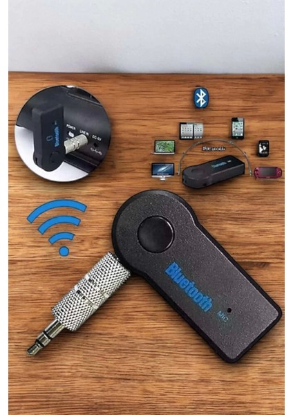 Tüm Araçlara Uyumlu Aux Car Bluetooth Kablosuz Araç Bağlantı Kiti