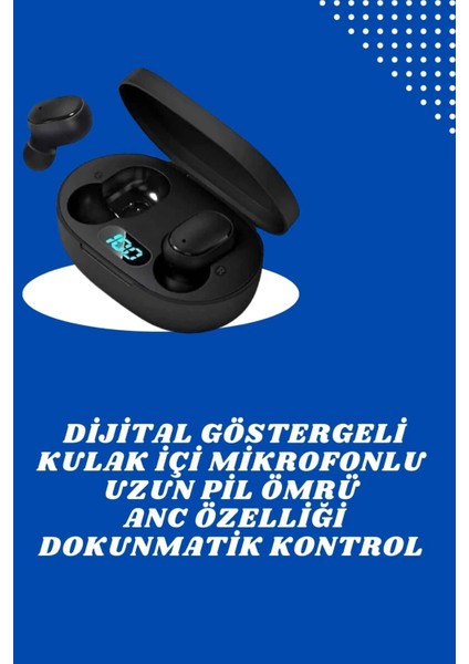 Ikili Bluetooth Kulaklık Dijital Göstergeli Uzun Pil Ömrü Yüksek Ses