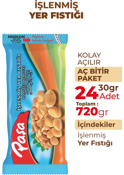 İşlenmiş Yer Fıstığı 30 gr x 24 Adet