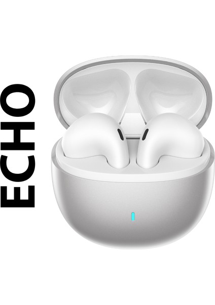 Echo Kablosuz Kulakiçi Bluetooth Kulaklık Gümüş Renk