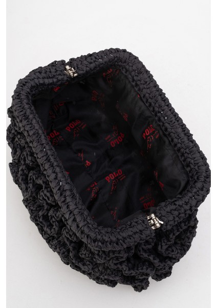 Kadın Hasır Handmade Bulut Örgü Çapraz Askılı Çanta Zy 25006 Siyah