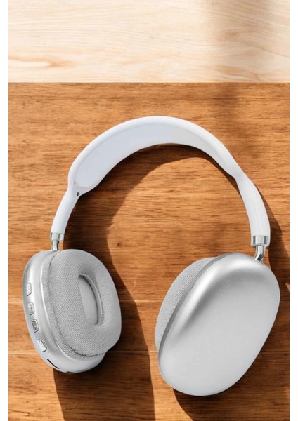 P9 Plus Kablosuz Kulak Üstü Bluetooth Kulaklık Beyaz Yüksek Ses Kaliteli