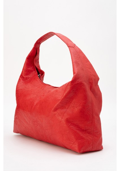 Vega Kadın Salaş Görünümlü Tote Çanta Gerçek Deri Kırmızı fiyatları