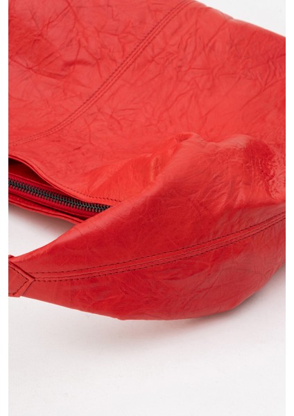 Vega Kadın Salaş Görünümlü Tote Çanta Gerçek Deri Kırmızı fırsatları