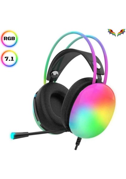 Kablosuz Bluetooth Kulaklık Rgb Işıklı Kulak Üstü 5.3 Bluetooth Bağlantılı