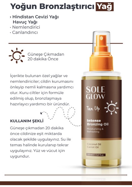 Intense Bronzing Oil 150ML | Yoğun Bronzlaştırıcı Yağ | Nemlendirici & Canlandırıcı