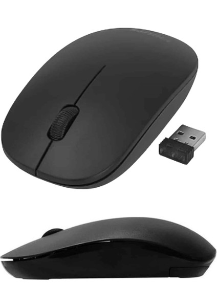 Ergonomik Tasarım Kablosuz Siyah Mouse Hassas Uzun Ömürlü