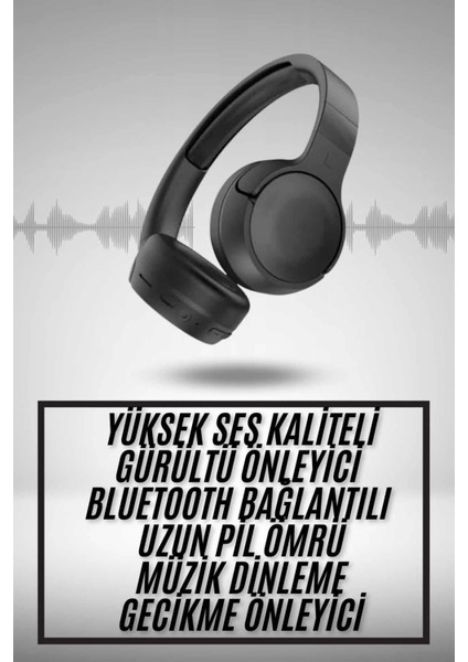 Yeni Nesil Kulak Üstü Bluetooth Kulaklık Type-C Girişli Yüksek Ses Kaliteli