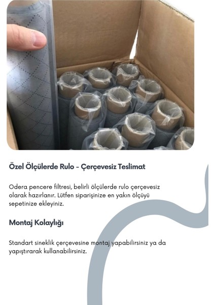 70X140CM | Yeni Nesil Sineklik | Pencere Toz Polen Koku Filtresi | Rulo Sineklik | Respilon Odera fiyatları