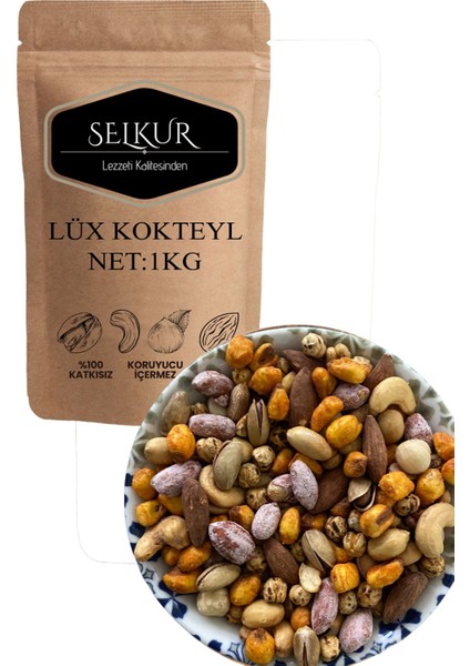 Karışık Kuruyemiş 1kg (Kaju-Badem-Antep-Fındık- TuzluFıstık-Leblebi-Soslu Mısır)