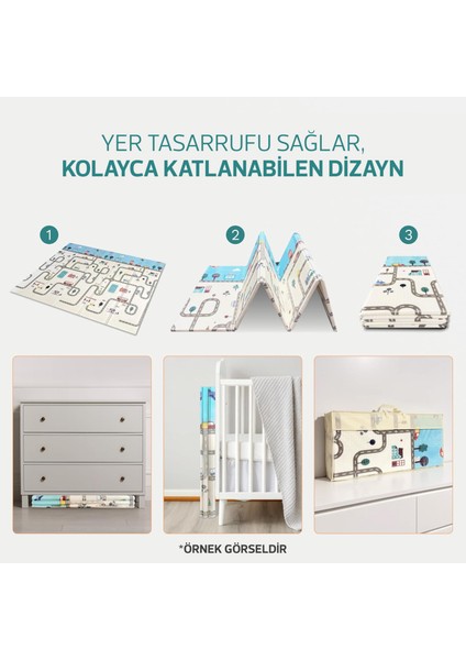 Road Prızma Katlanabilir Çift Taraflı Oyun Matı 120X180X1CM