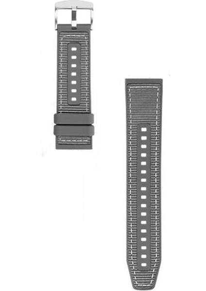 Google Ticwatch S2 Wear Os ile Uyumlu Kordon Kayış Dikiş Desenli Silikon KRD102 Lms 22/dds Gri