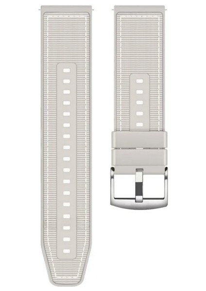 Amazfit Active ile Uyumlu Kordon Kayış Dikiş Desenli Silikon KRD102 Lms 20/dds Krem