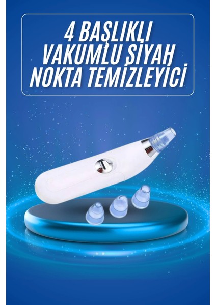 Siyah Nokta Temizleme Cihazı 4 Başlıklı Vakumlu Pilli Ölü Deri Arındırma