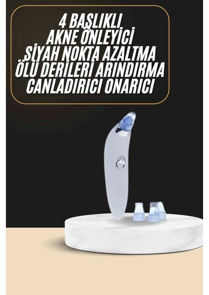 Siyah Nokta Temizleme Cihazı 4 Başlıklı Vakumlu Pilli Ölü Deri Arındırma