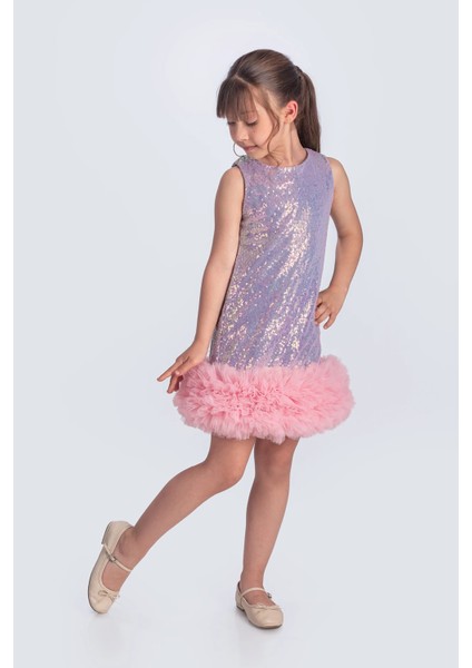 Pul Payet Ipestos Tütü Kız Çocuk Abiye Elbise Özel Günler İçin Slim Kalıp