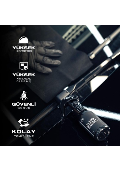 Glasshield Nano Yağmur Kaydırıcı-Cam Yüzey Seramik Kaplama Spreyi-2 Yıl Dayanım-50ml-Su İtici