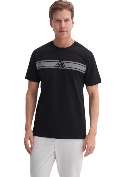 Bisiklet Yaka Regular Fit Pamuklu Tişört 4114