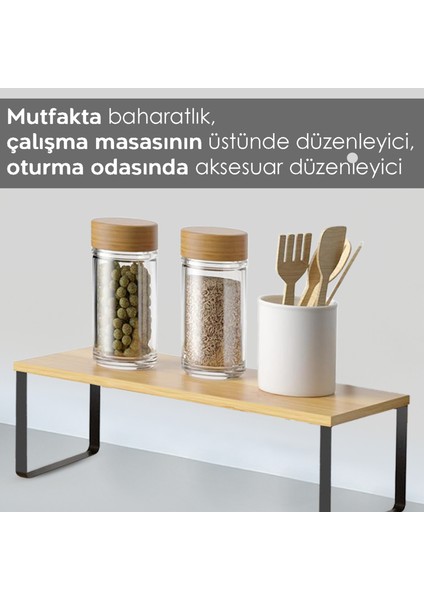 Bambu Organizer Mutfak Rafı - Tezgah Üstü Çok Amaçlı Düzenleyici Baharatlık Standı Dekoratif Raf fiyatları