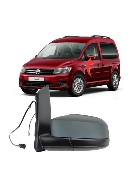 Wısco Ayna Komple Sol (Elektrıklı / Isıtmalı / Antenli) vw Caddy 15-