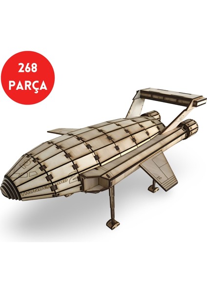 Tb2 Uzay Taşıma Aracı Ahşap Maketi - 268 Parça Uzay Gemisi Puzzle - 3D Puzzle