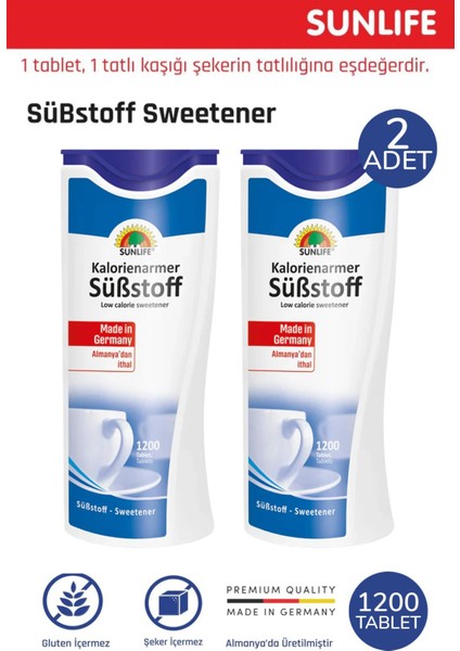 Substoff Tatlandırıcı 1200 Tablet 2 Adet